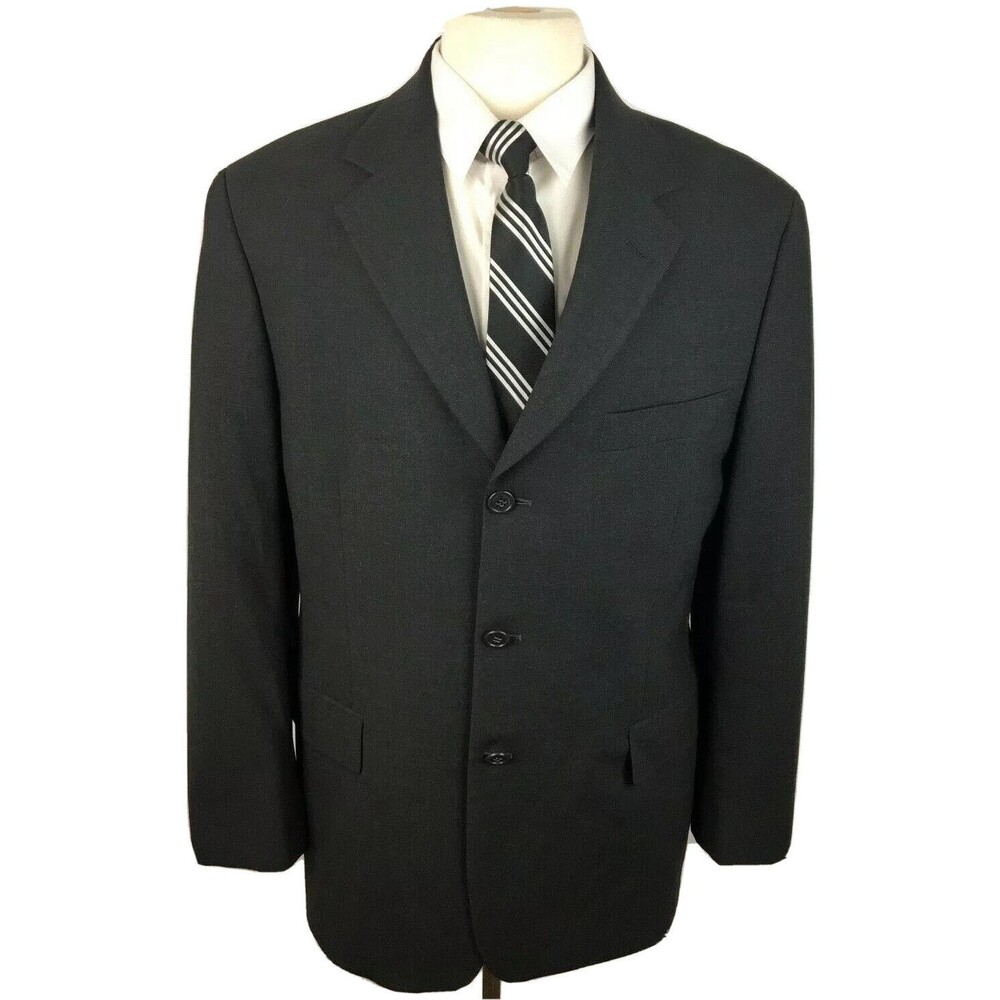 BROOKS STRETCH Mens 40R Gray Super Soft Wool Blazer Sport Coat Suit Jacket